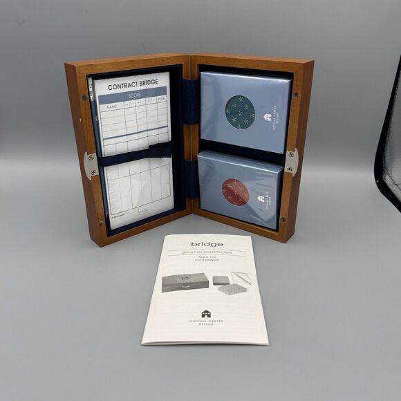 Michaels Graves Design Bridge 2 Deck Card Bx Set Gm Rules Intructions Score Pad - Picture 1 of 7